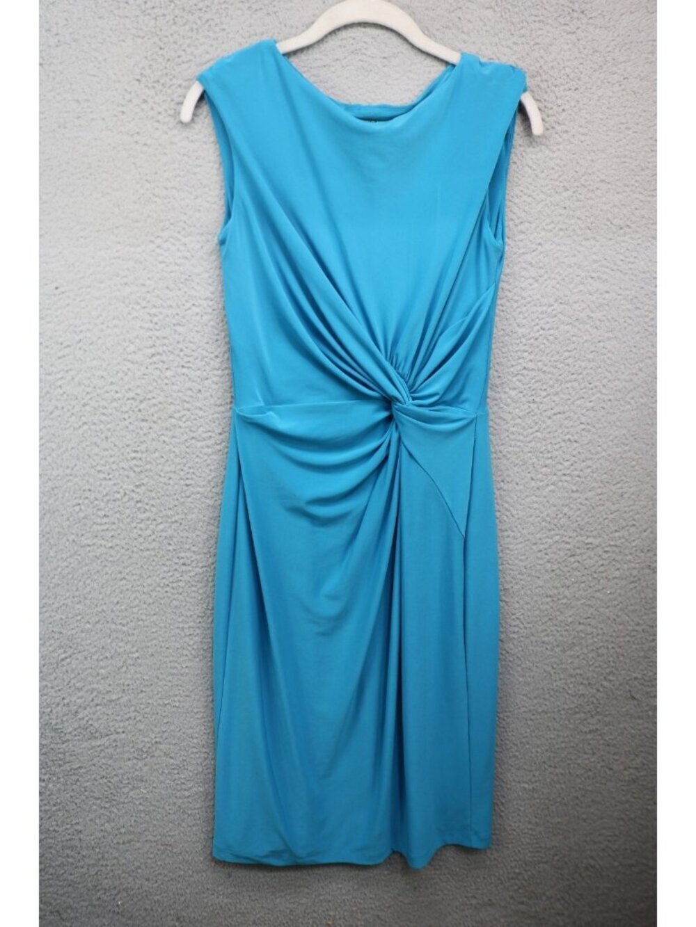 Lauren Ralph Lauren Ruched Turquoise Midi Dress-Size 6-Lined